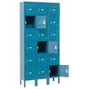 Global Industrial Six Tier Locker, 12x15x12, 18 Door, Unassembled, Blue 652057BL